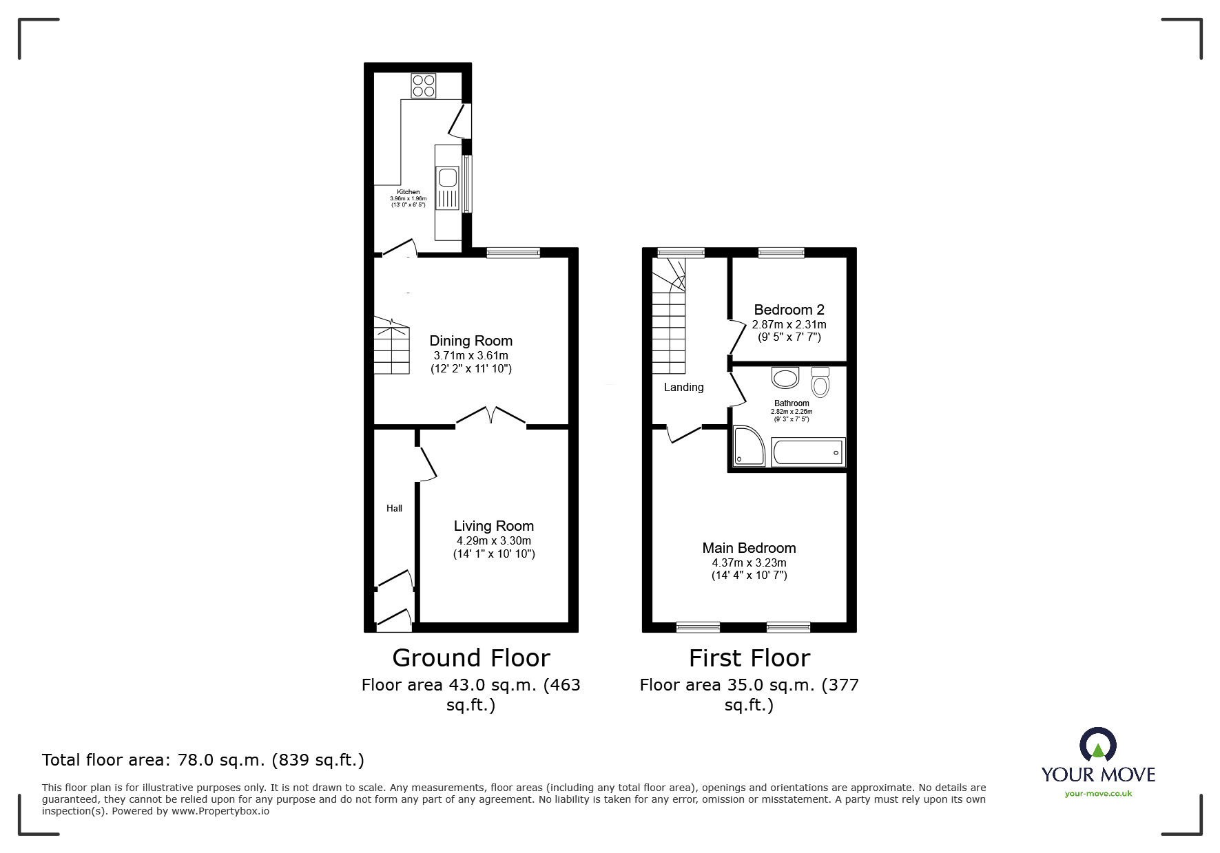 Floorplan of 2 bedroom Mid Terrace House for sale, Ainsworth Road, Radcliffe, Bury, M26