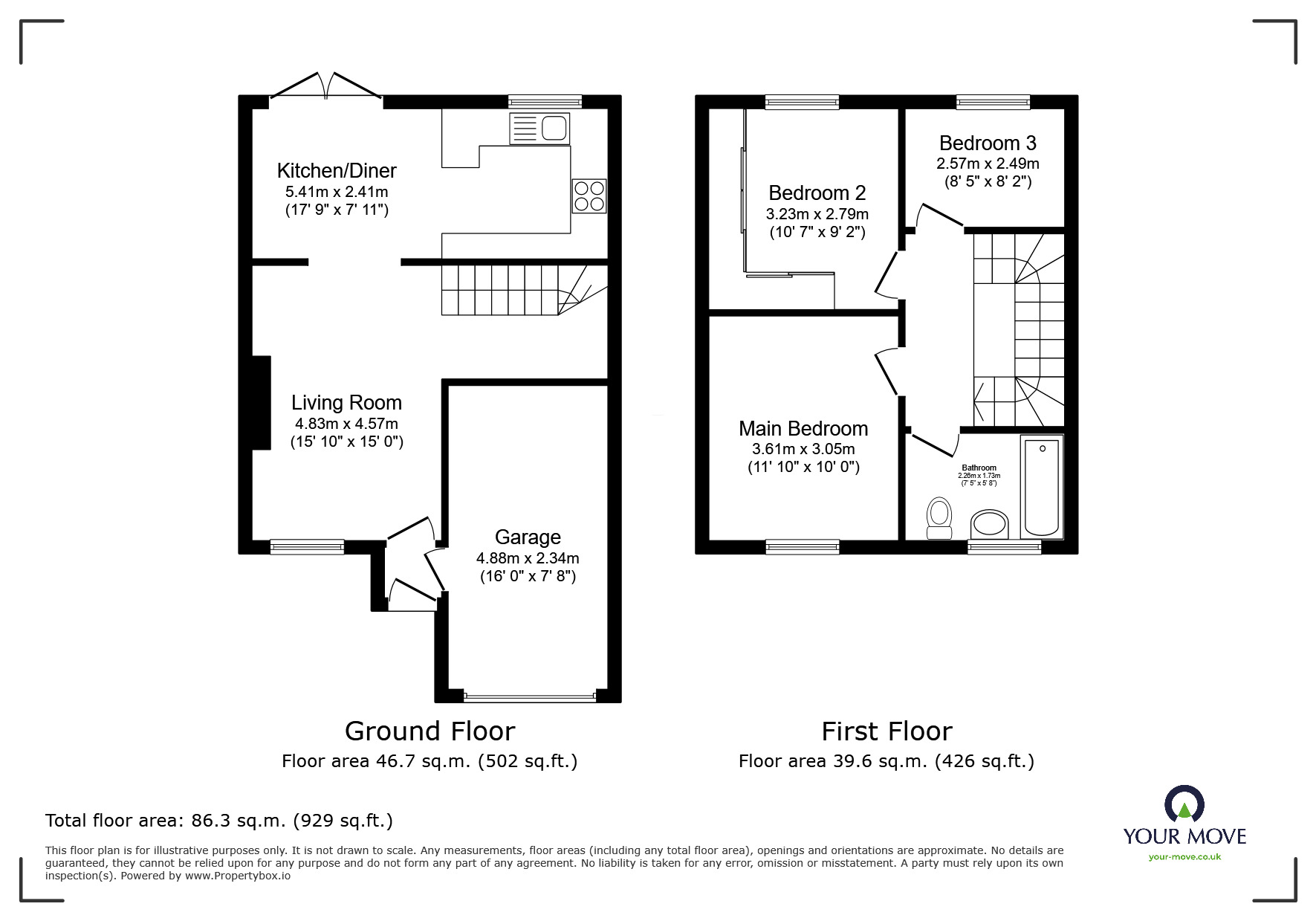 Floorplan of 3 bedroom Semi Detached House for sale, Meadowcroft, Radcliffe, Greater Manchester, M26