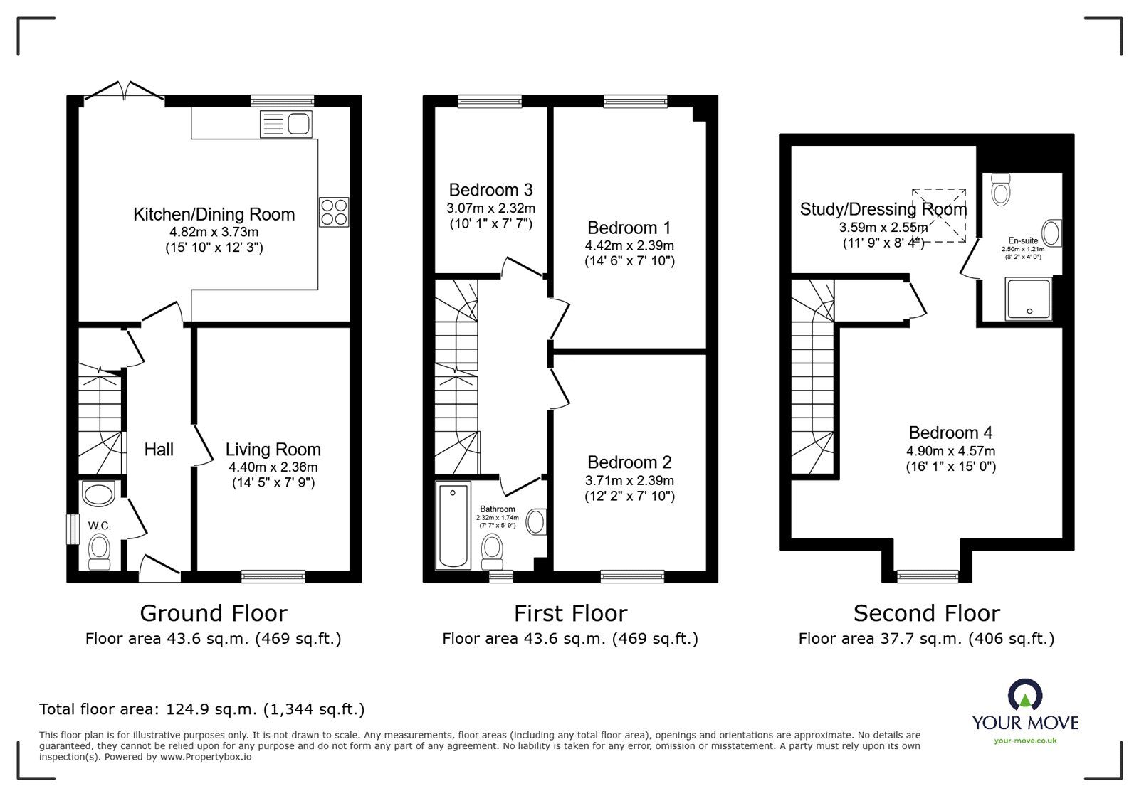 Floorplan of 4 bedroom Mid Terrace House for sale, Brunswick Street, Heywood, Greater Manchester, OL10