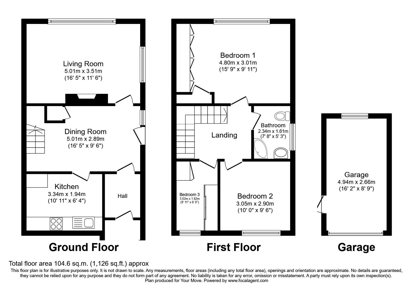 Floorplan of 3 bedroom Semi Detached House for sale, Cromwell Road, Whitefield, Greater Manchester, M45
