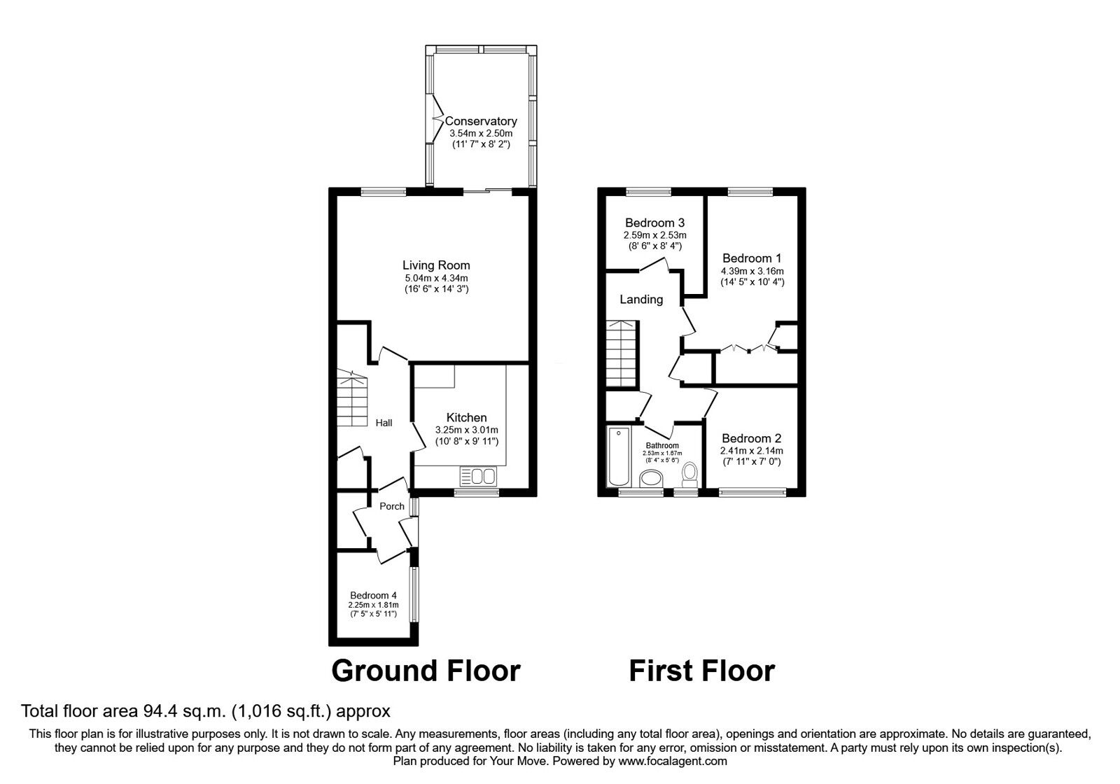 Floorplan of 4 bedroom Mid Terrace House for sale, Richmond Walk, Radcliffe, Greater Manchester, M26