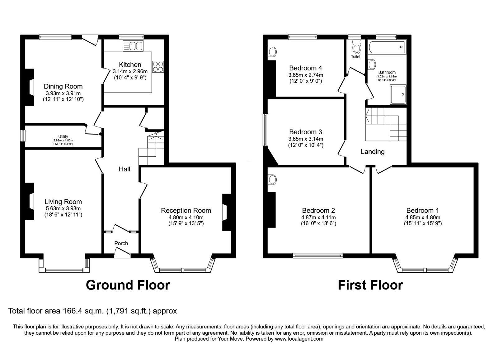 Floorplan of 4 bedroom Semi Detached House for sale, Radcliffe New Road, Whitefield, Greater Manchester, M45