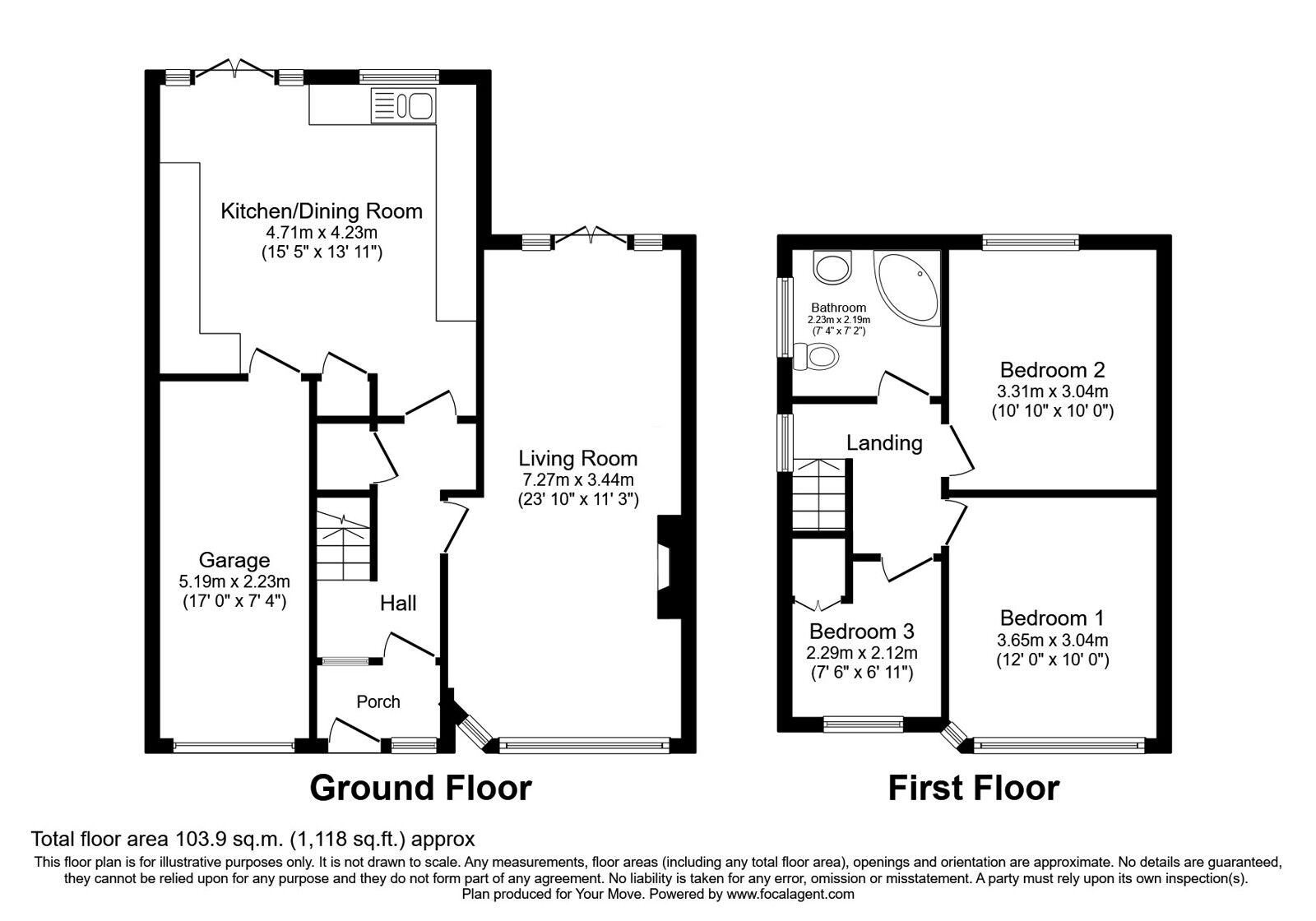 Floorplan of 3 bedroom Semi Detached House for sale, Duxbury Avenue, Little Lever, Greater Manchester, BL3