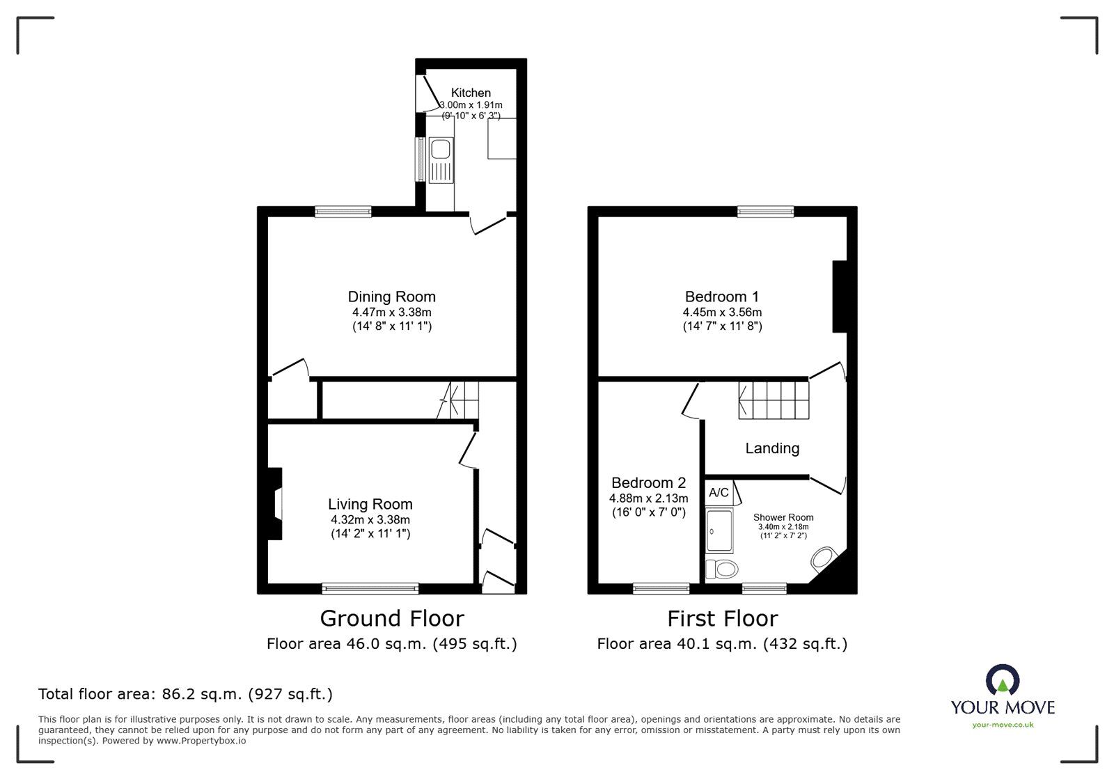 Floorplan of 2 bedroom Mid Terrace House for sale, Dumers Lane, Radcliffe, Greater Manchester, M26