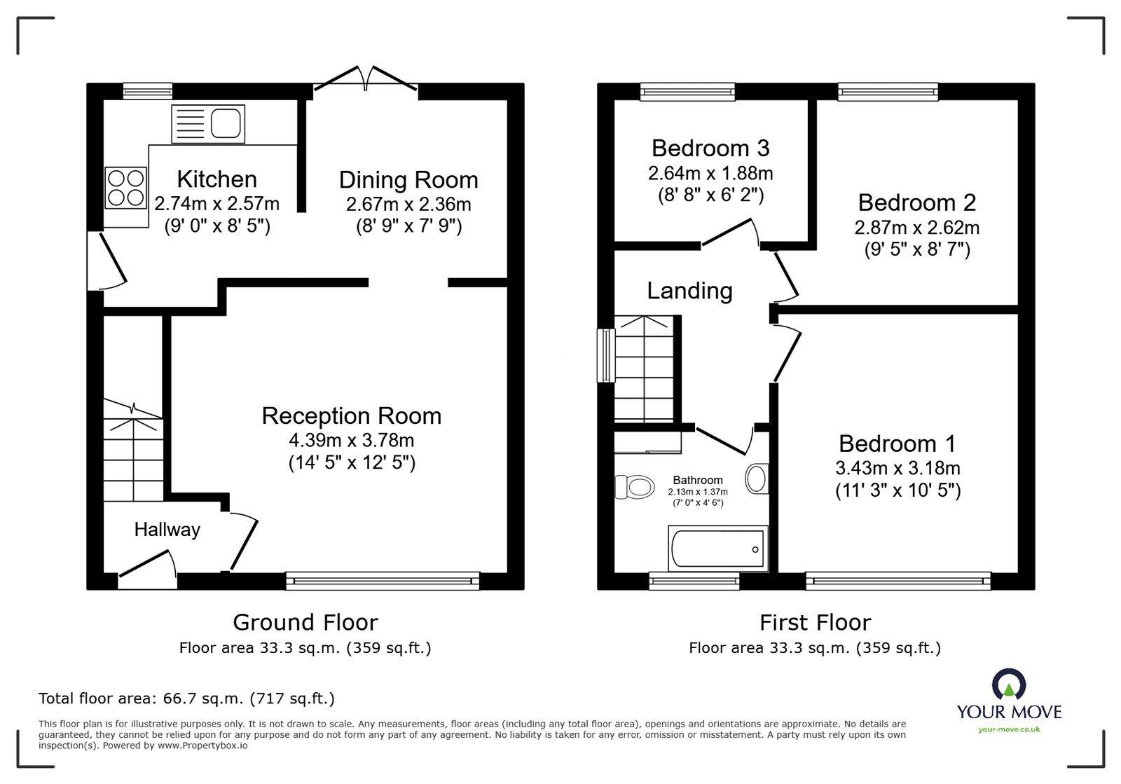 Floorplan of 3 bedroom Semi Detached House for sale, Lichfield Road, Radcliffe, Greater Manchester, M26