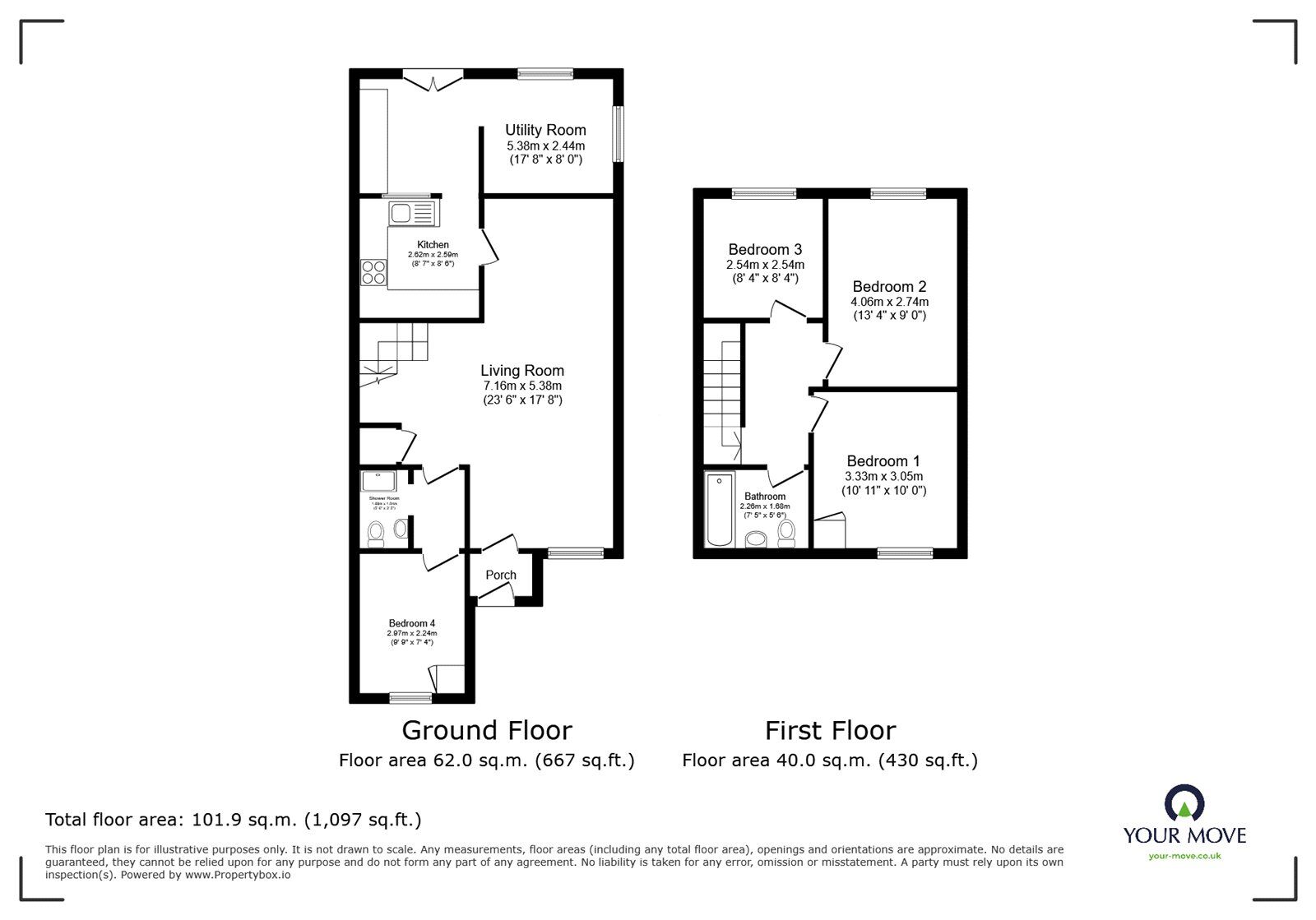 Floorplan of 4 bedroom Semi Detached House for sale, Meadowcroft, Radcliffe, Greater Manchester, M26
