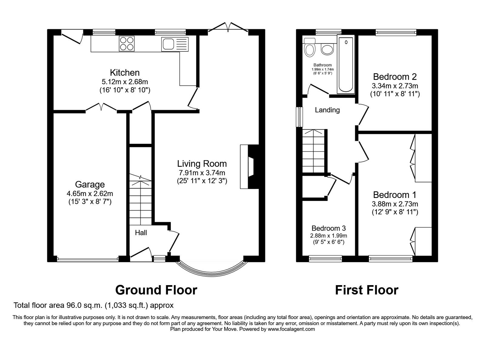 Floorplan of 3 bedroom Semi Detached House for sale, Stainton Road, Radcliffe, Greater Manchester, M26