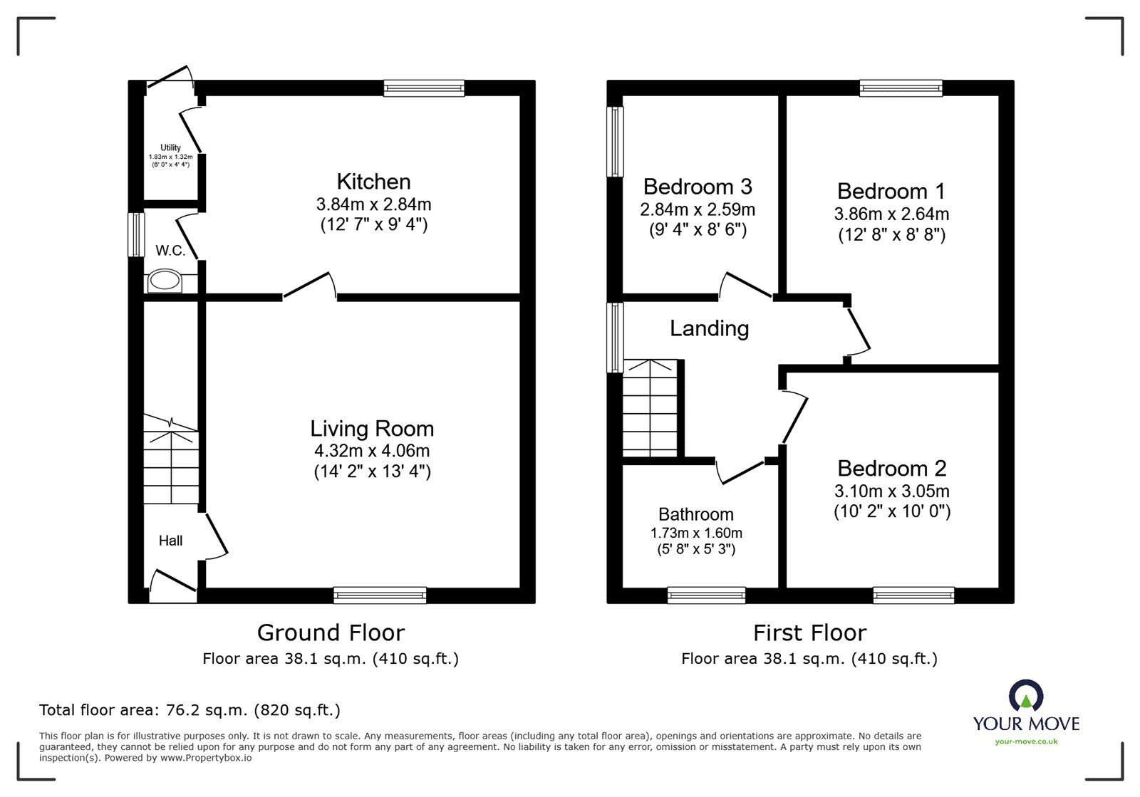 Floorplan of 3 bedroom Semi Detached House for sale, Woodley Avenue, Radcliffe, Greater Manchester, M26