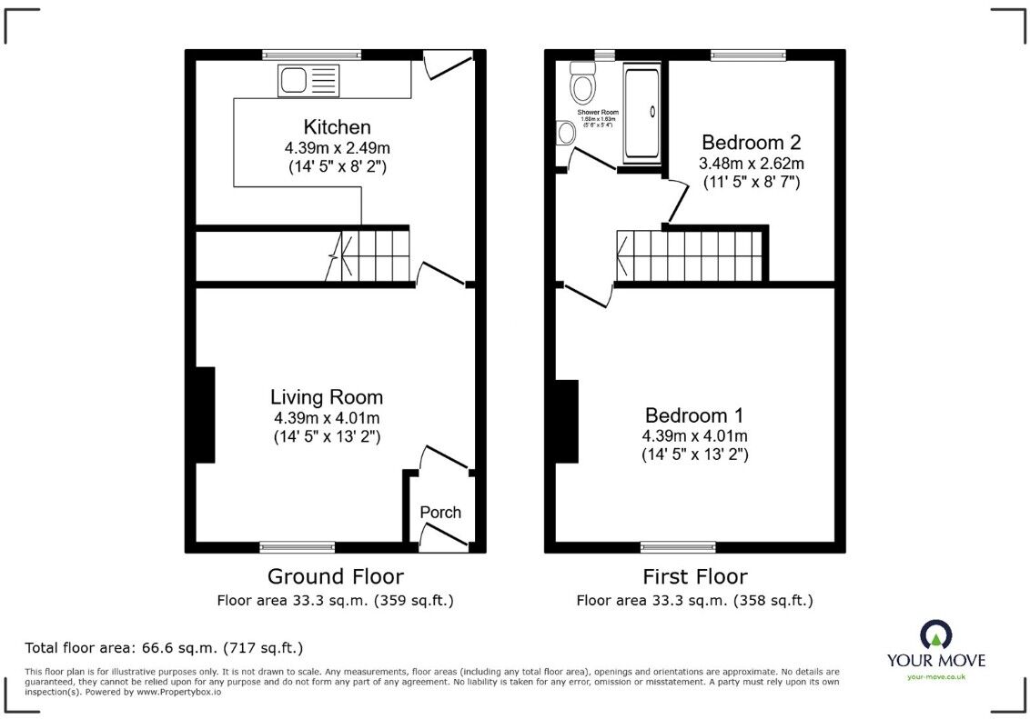 Floorplan of 2 bedroom Mid Terrace House to rent, Coomassie Street, Radcliffe, Greater Manchester, M26