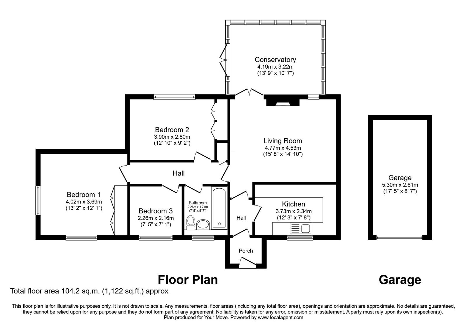 Floorplan of 3 bedroom Detached Bungalow for sale, Fernside, Radcliffe, Greater Manchester, M26