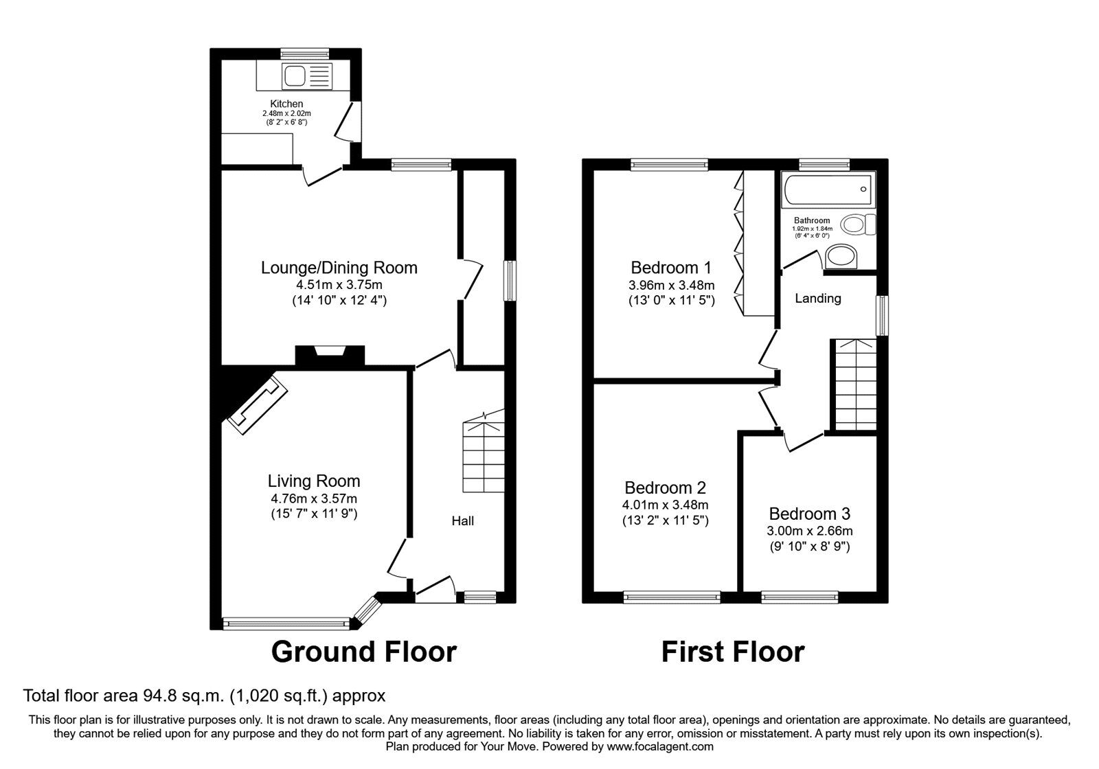 Floorplan of 3 bedroom Semi Detached House for sale, Stand Lane, Radcliffe, Greater Manchester, M26