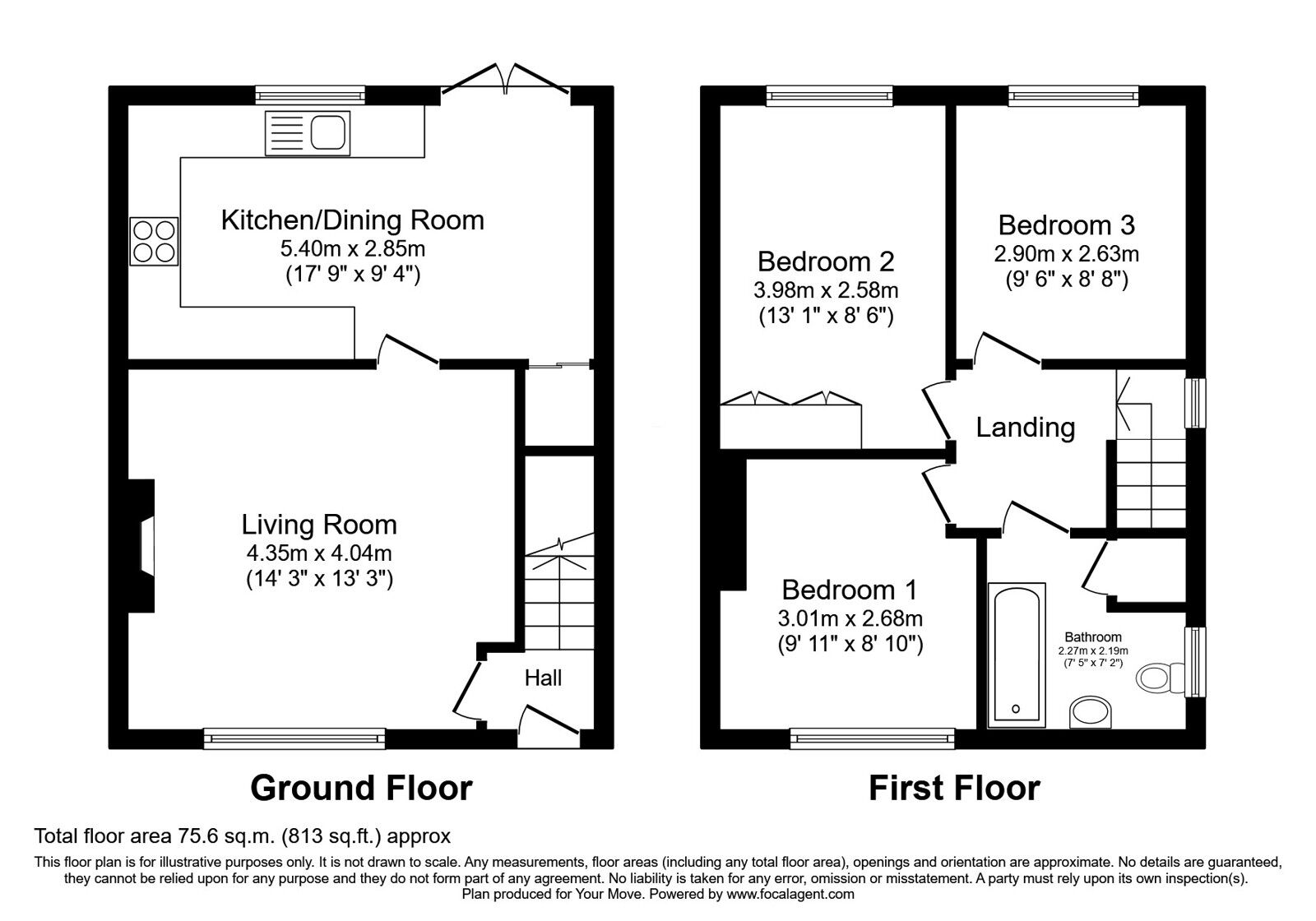 Floorplan of 3 bedroom Semi Detached House for sale, Arley Street, Radcliffe, Greater Manchester, M26