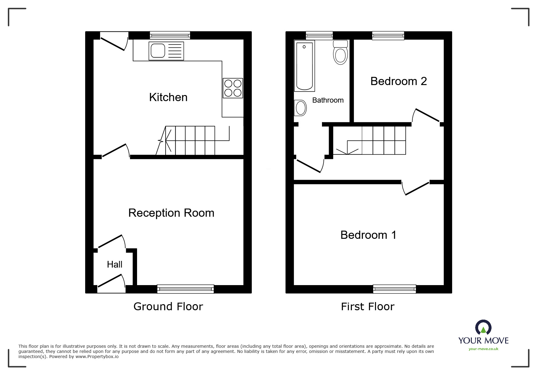 Floorplan of 2 bedroom Mid Terrace House for sale, Eton Hill Road, Radcliffe, Greater Manchester, M26