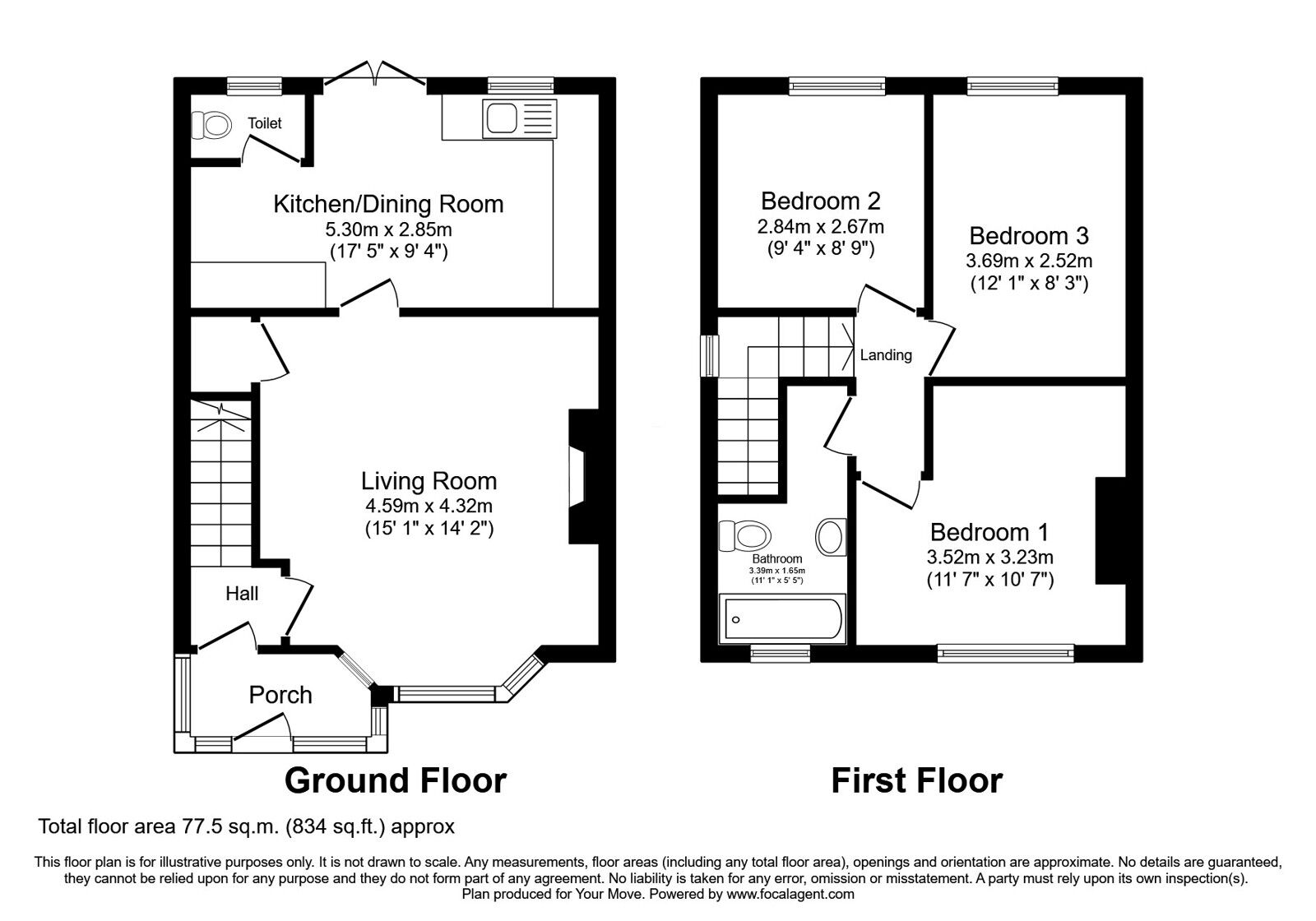 Floorplan of 3 bedroom Semi Detached House for sale, Stand Lane, Radcliffe, Greater Manchester, M26