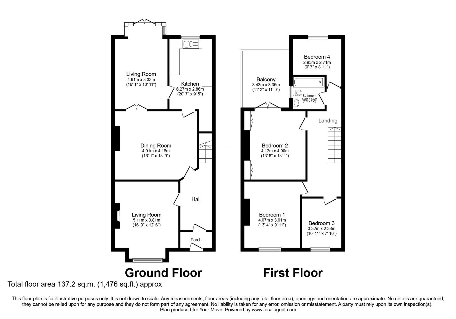 Floorplan of 4 bedroom End Terrace House for sale, Outwood Road, Radcliffe, Greater Manchester, M26