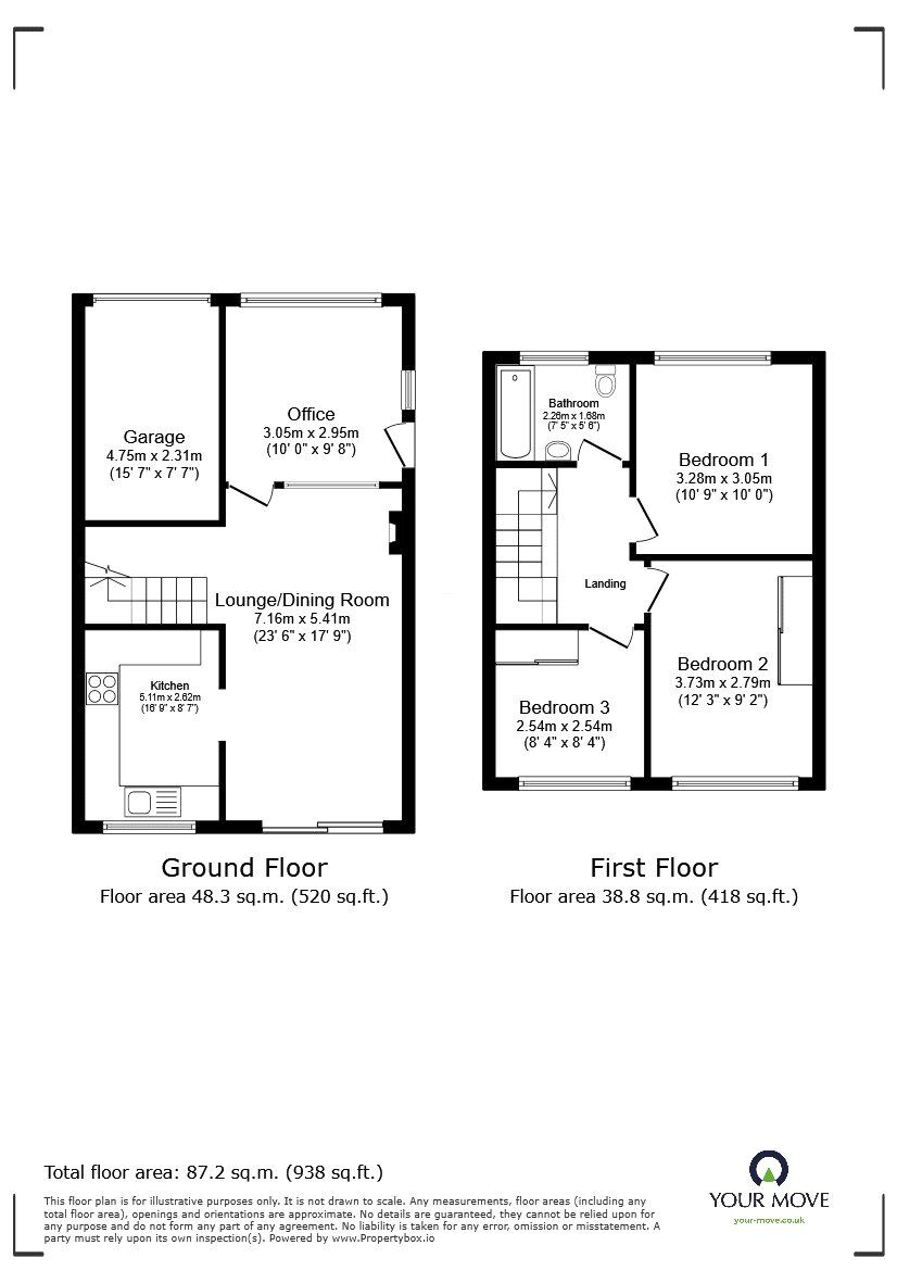 Floorplan of 3 bedroom Semi Detached House for sale, Meadowcroft, Radcliffe, Greater Manchester, M26