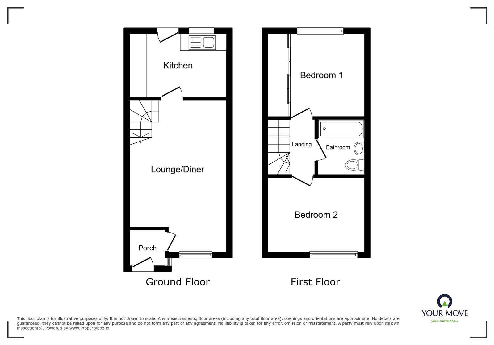 Floorplan of 2 bedroom Mid Terrace House for sale, Chester Avenue, Little Lever, Greater Manchester, BL3