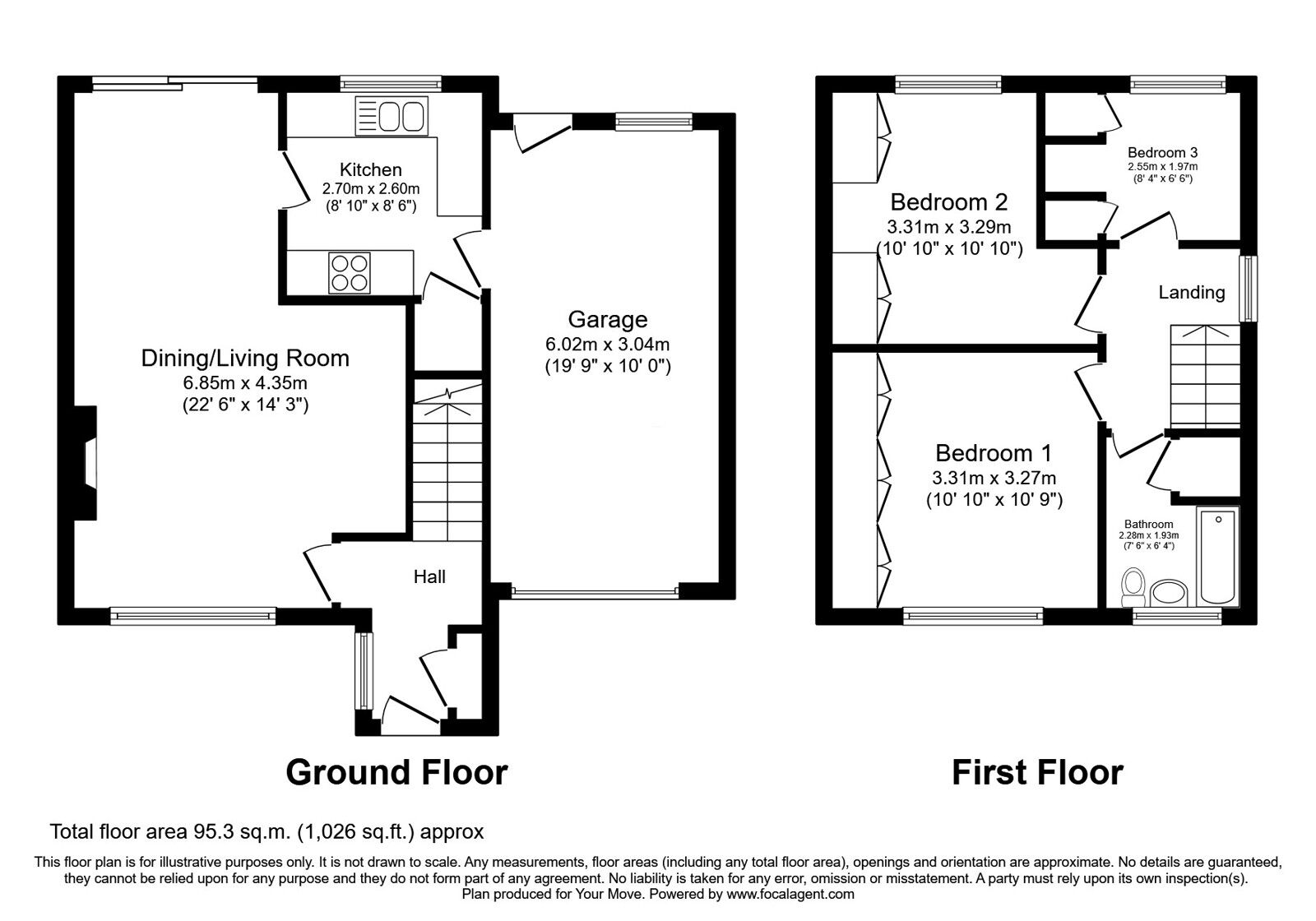 Floorplan of 3 bedroom Semi Detached House for sale, Calf Hey Close, Radcliffe, Greater Manchester, M26