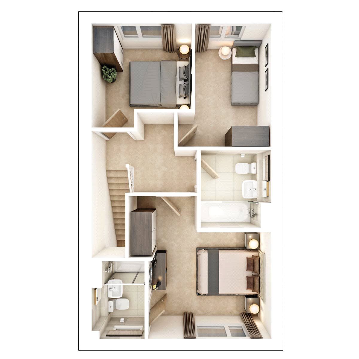 Floorplan of 3 bedroom Semi Detached House for sale, Lever Valley, Stopes Road, Bolton, BL3