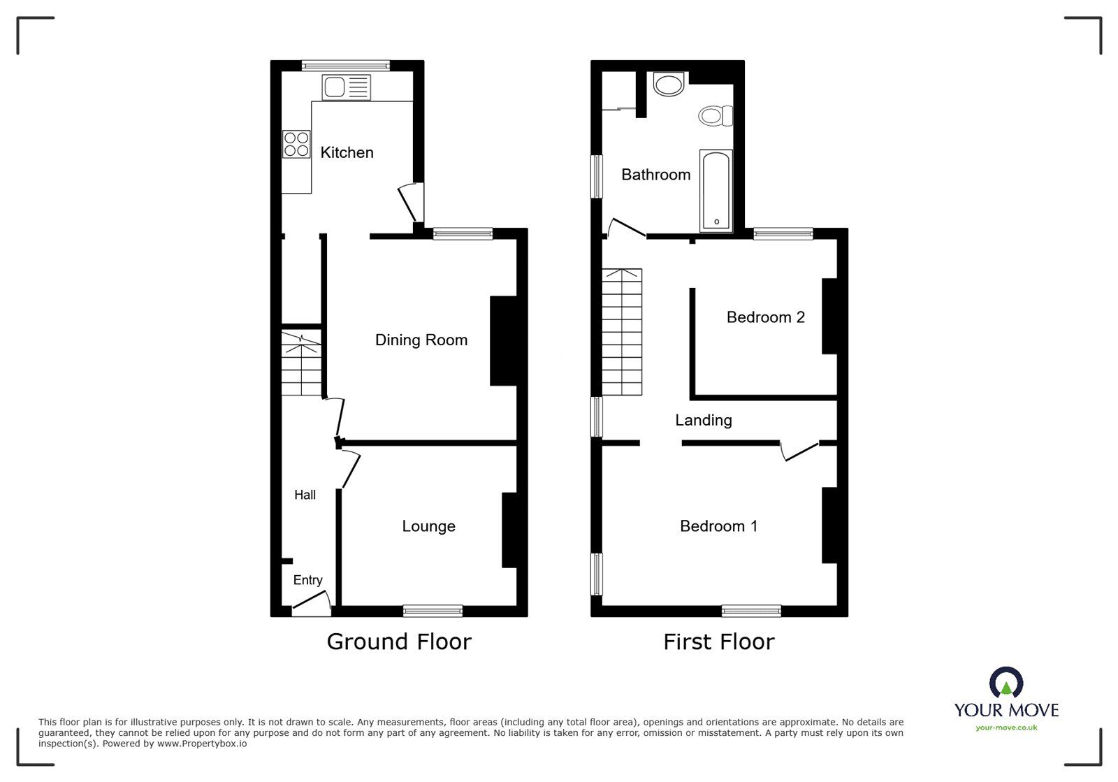 Floorplan of 2 bedroom End Terrace House to rent, Ainsworth Road, Radcliffe, Greater Manchester, M26