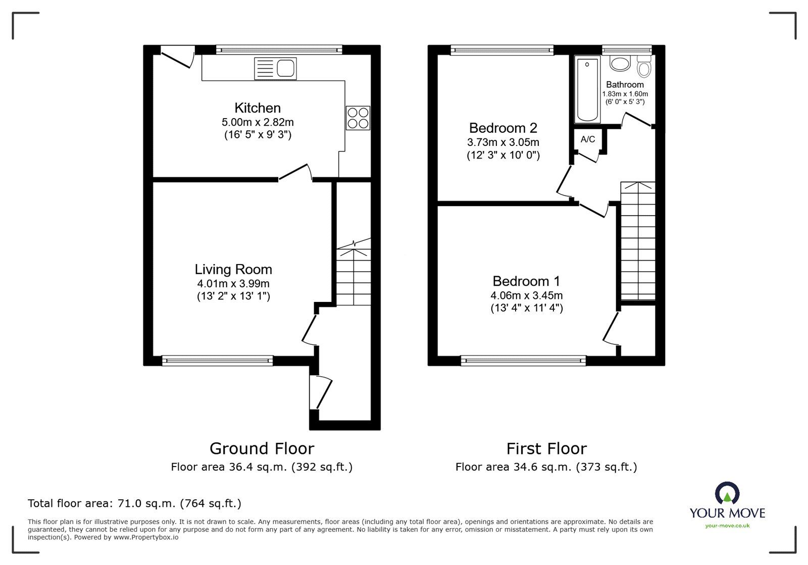 Floorplan of 2 bedroom End Terrace House for sale, Countess Lane, Radcliffe, Greater Manchester, M26