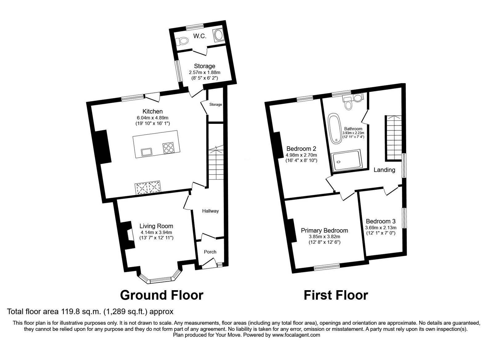 Floorplan of 3 bedroom End Terrace House for sale, Morton Street, Radcliffe, Greater Manchester, M26