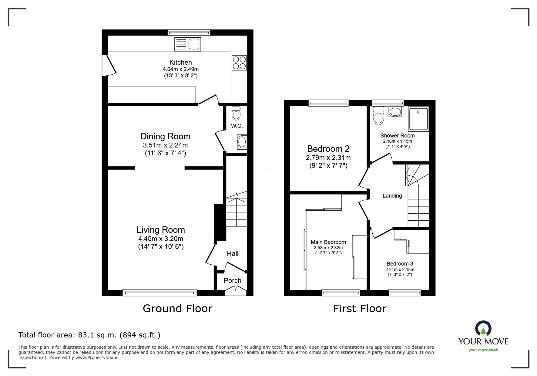 Floorplan of 3 bedroom Mid Terrace House for sale, Farcroft Avenue, Radcliffe, Greater Manchester, M26