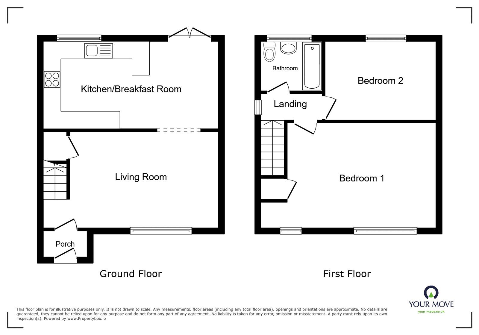 Floorplan of 2 bedroom Semi Detached House to rent, Warwick Road, Radcliffe, Greater Manchester, M26