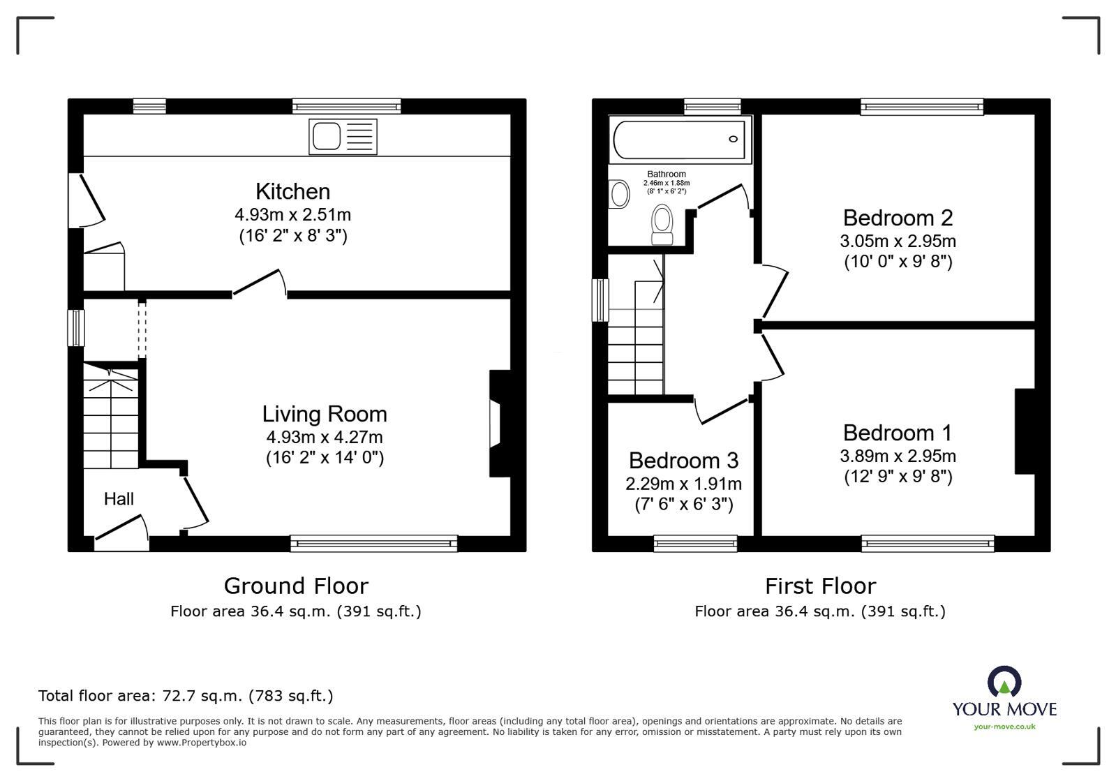 Floorplan of 3 bedroom Semi Detached House for sale, Taylor Street, Radcliffe, Greater Manchester, M26