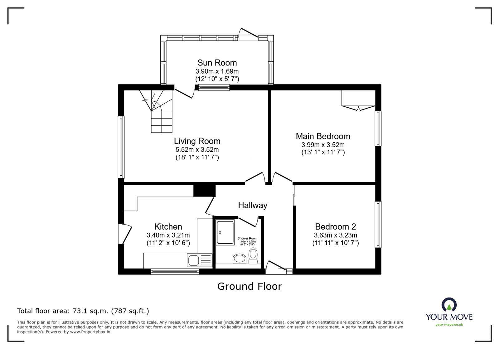 Floorplan of 2 bedroom Detached Bungalow to rent, Bennett Street, Radcliffe, Greater Manchester, M26