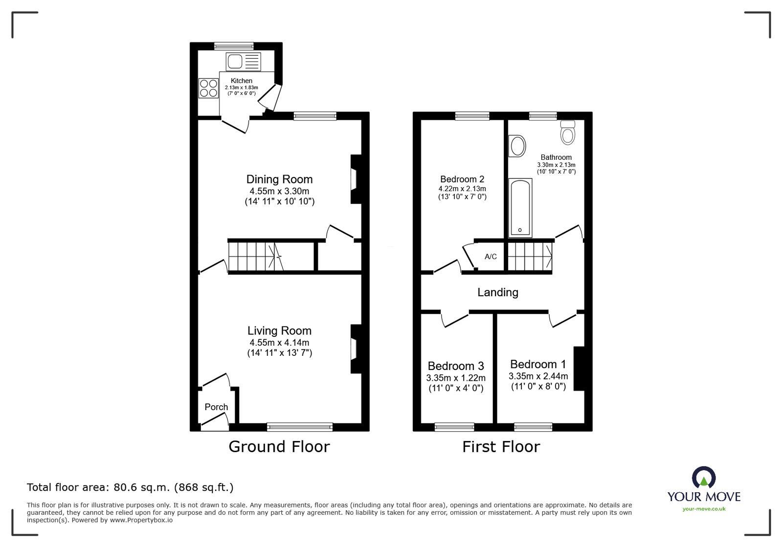 Floorplan of 3 bedroom Mid Terrace House for sale, Marks Street, Radcliffe, Greater Manchester, M26