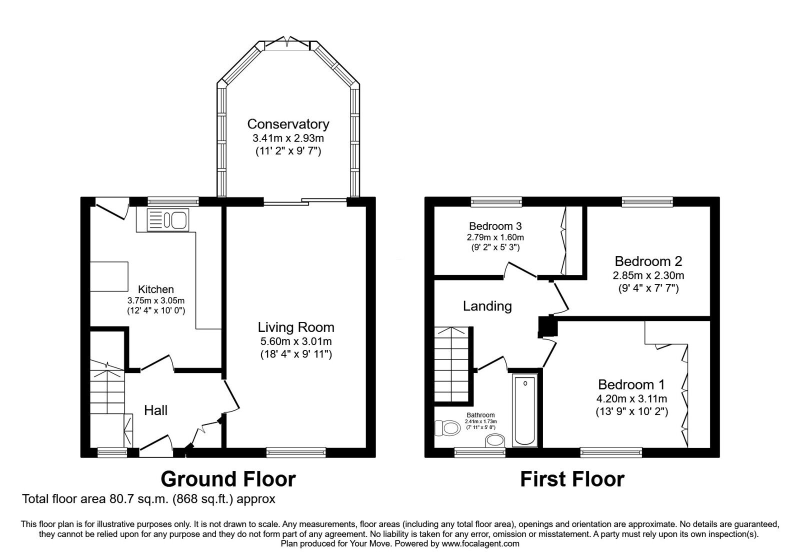 Floorplan of 3 bedroom Mid Terrace House for sale, Spenser Avenue, Radcliffe, Greater Manchester, M26