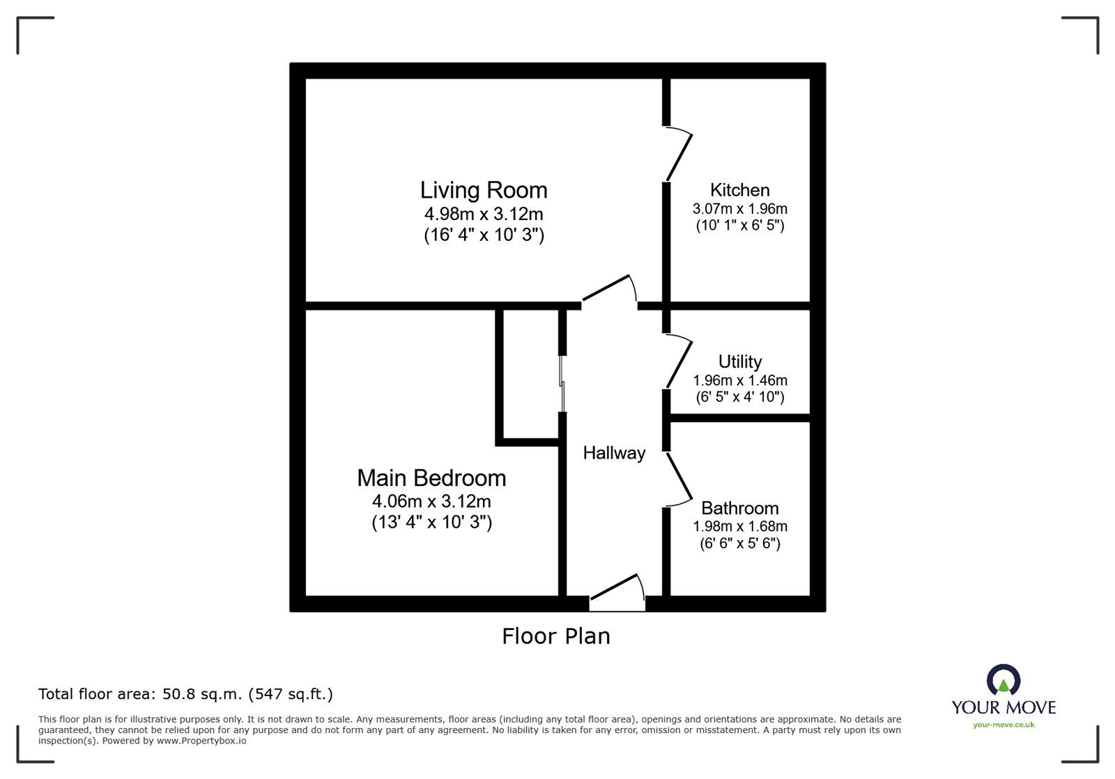 Floorplan of 2 bedroom Flat to rent, Wilton Court, Prestwich, Greater Manchester, M25