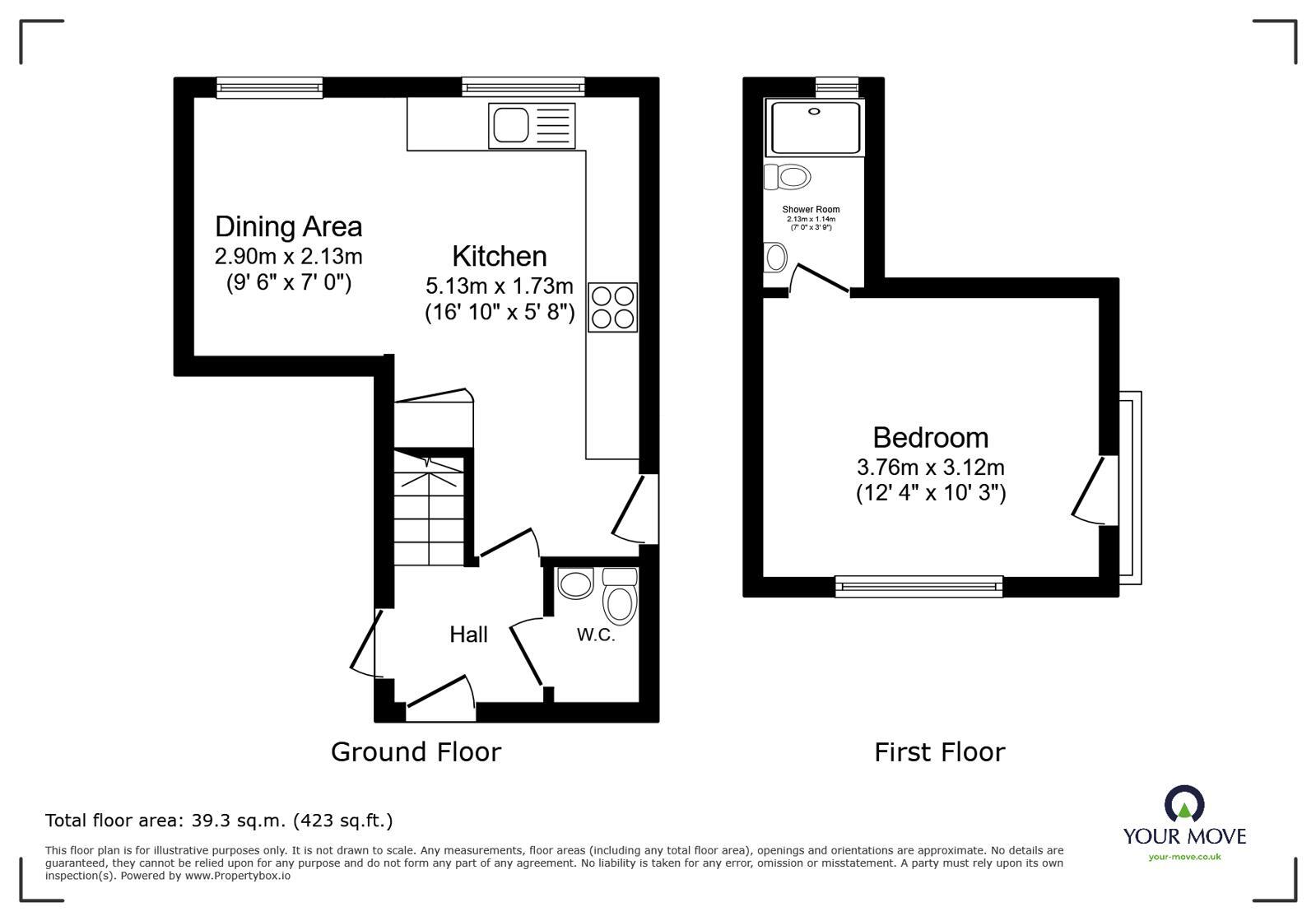 Floorplan of 1 bedroom Property to rent, Heathfield Road, Whitefield, Greater Manchester, M45