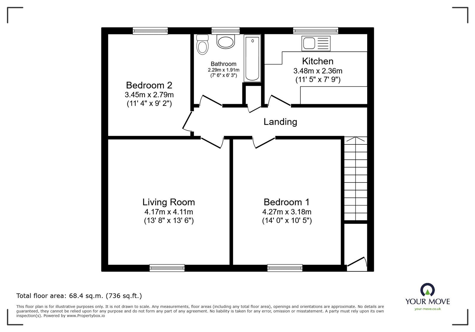 Floorplan of 2 bedroom Flat to rent, Cross Lane, Radcliffe, Greater Manchester, M26