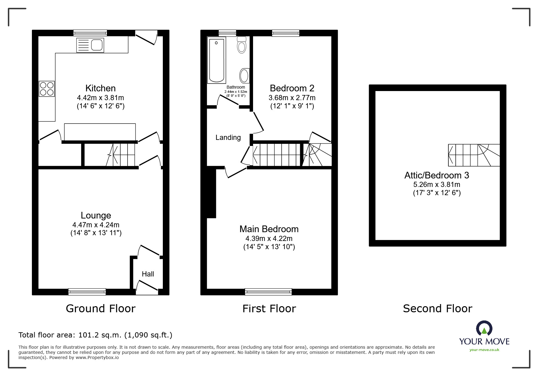 Floorplan of 3 bedroom Mid Terrace House for sale, Heys Street, Haslingden, Lancashire, BB4