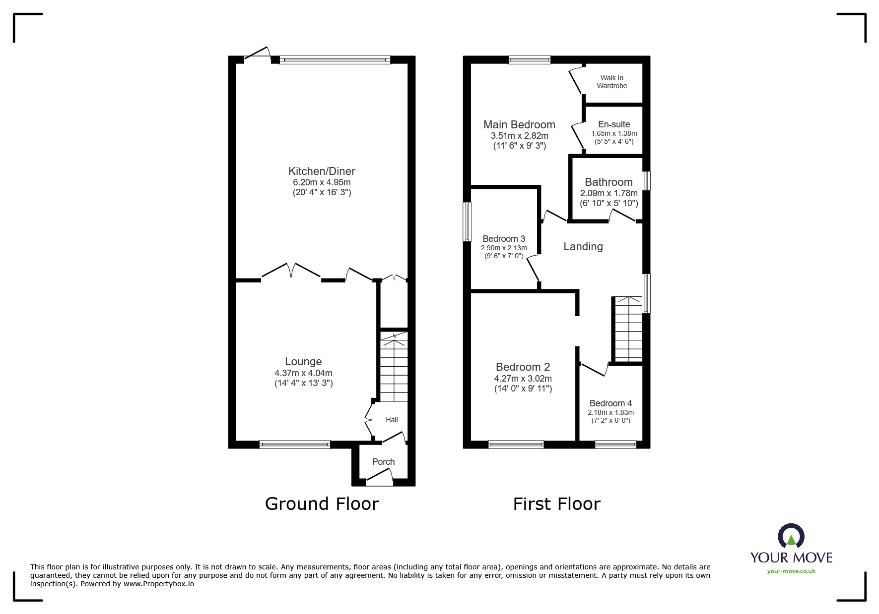 Floorplan of 4 bedroom Detached House to rent, Honiton Close, Heywood, Greater Manchester, OL10