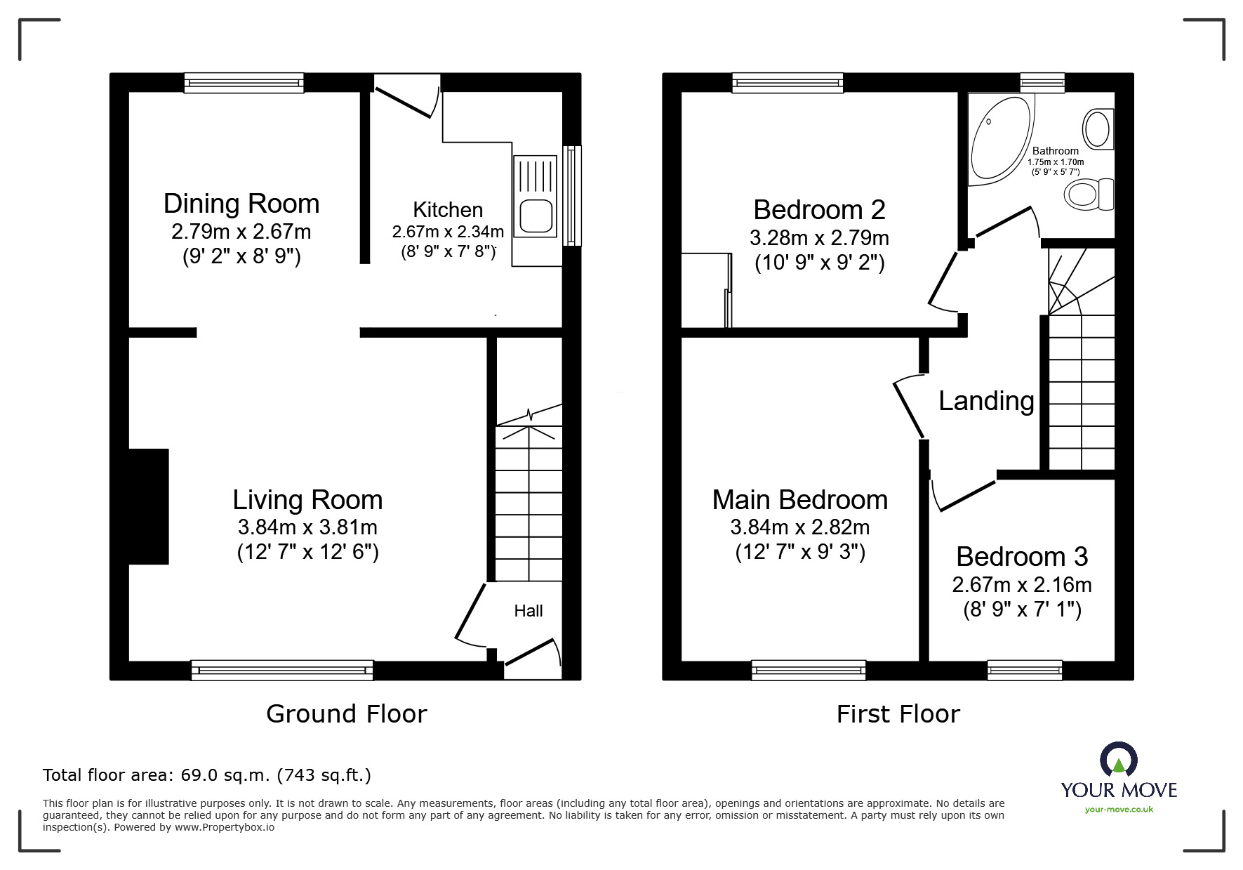 Floorplan of 3 bedroom Semi Detached House for sale, Ferngrove, Bury, Greater Manchester, BL9