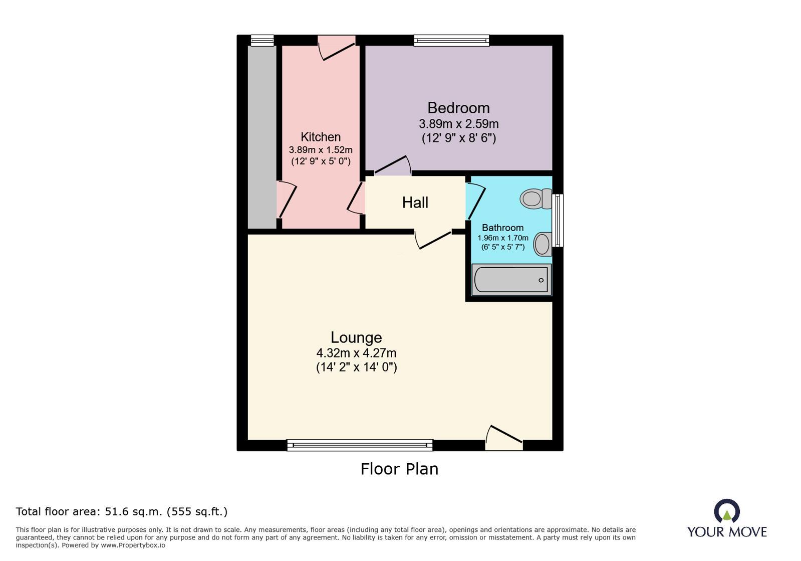 Floorplan of 1 bedroom Semi Detached Bungalow for sale, Hamer Street, Radcliffe, Greater Manchester, M26