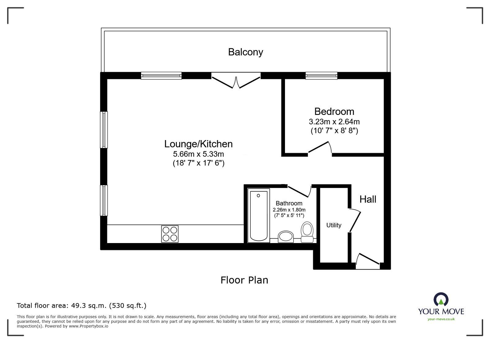Floorplan of 1 bedroom Flat for sale, Nelson Street, Bolton, Greater Manchester, BL3