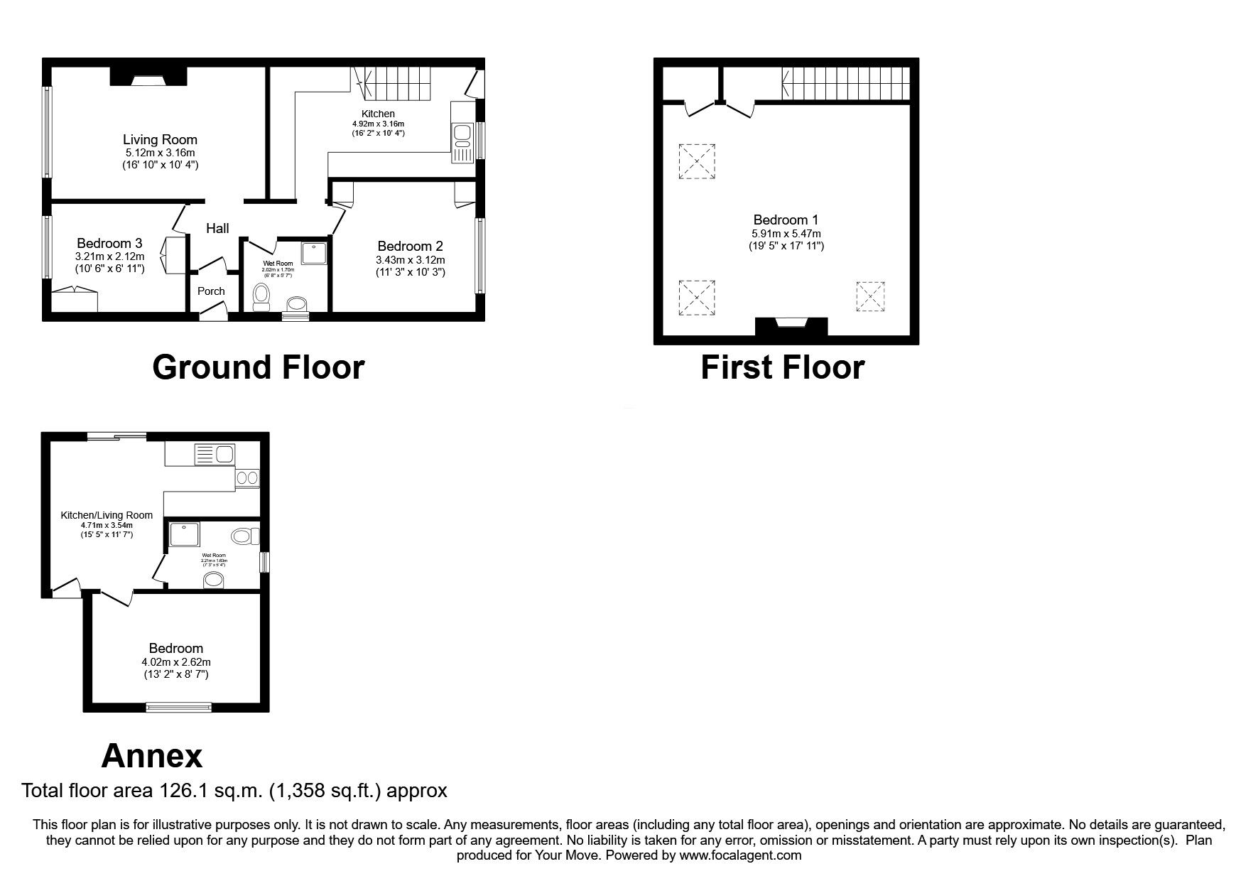 Floorplan of 4 bedroom Semi Detached Bungalow for sale, Cornwall Drive, Bury, Greater Manchester, BL9