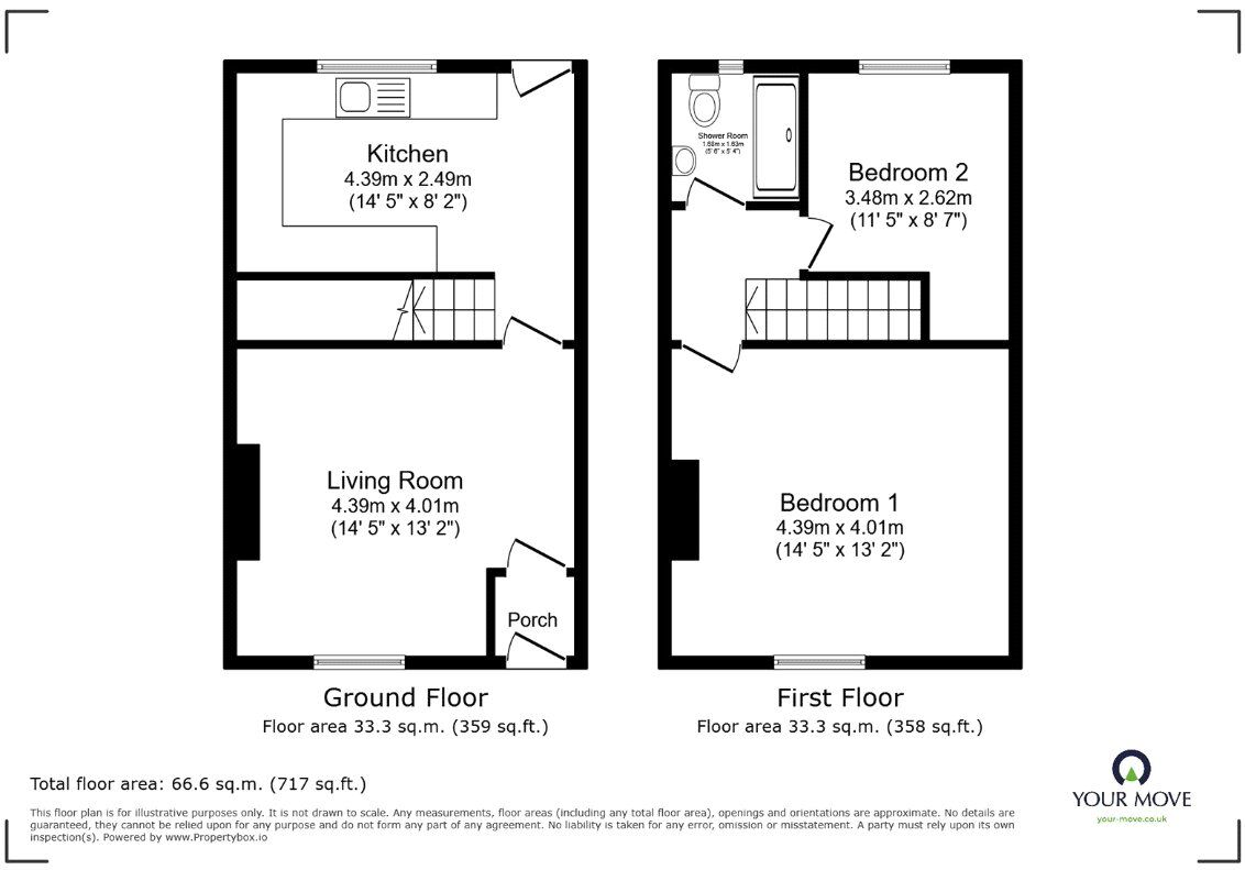 Floorplan of 2 bedroom Mid Terrace House for sale, Coomassie Street, Radcliffe, Greater Manchester, M26