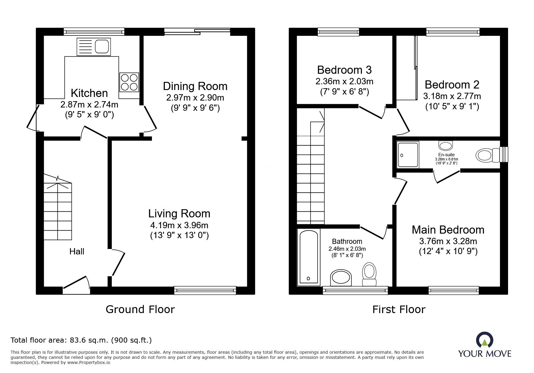 Floorplan of 3 bedroom Detached House to rent, Launceston Road, Radcliffe, Greater Manchester, M26
