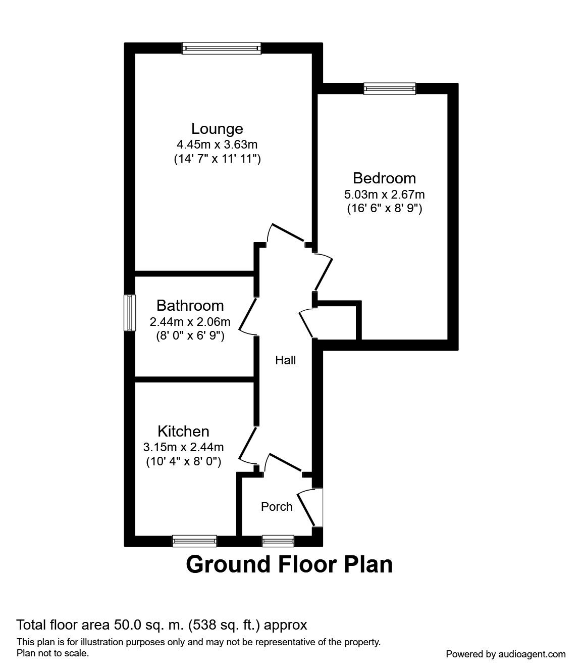Floorplan of 1 bedroom Flat to rent, Orchard Court, Bury, Lancashire, BL9