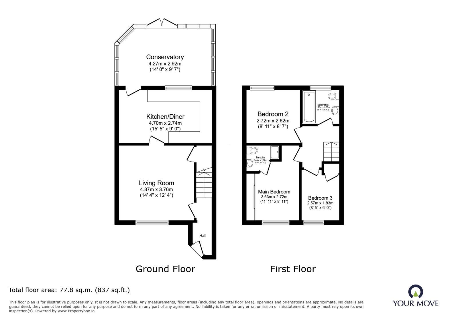 Floorplan of 3 bedroom Semi Detached House to rent, Haseley Close, Radcliffe, Greater Manchester, M26