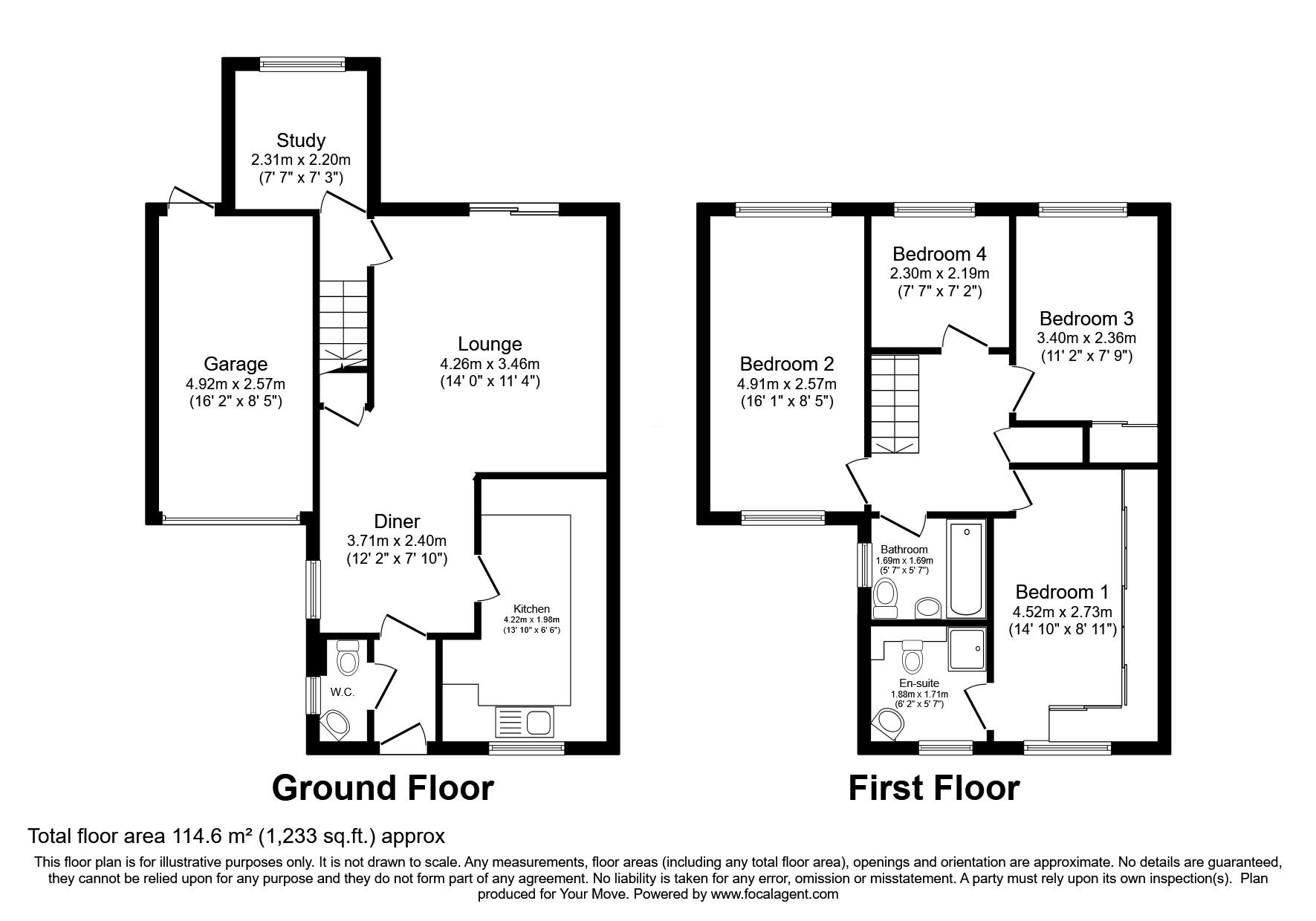 Floorplan of 4 bedroom Semi Detached House for sale, Embassy Close, Gillingham, Kent, ME7