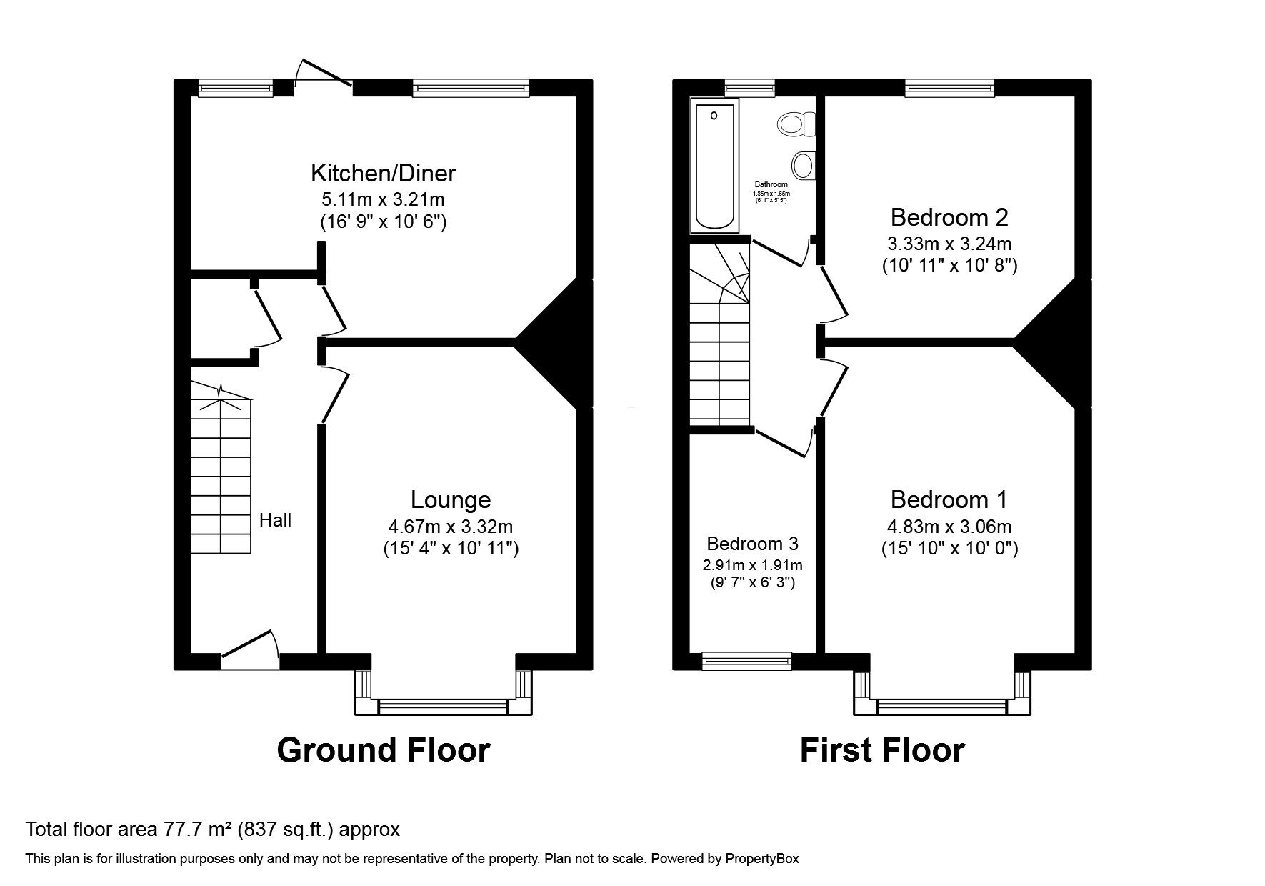 Floorplan of 3 bedroom Semi Detached House for sale, Bexhill Road, St. Leonards-on-Sea, East Sussex, TN38