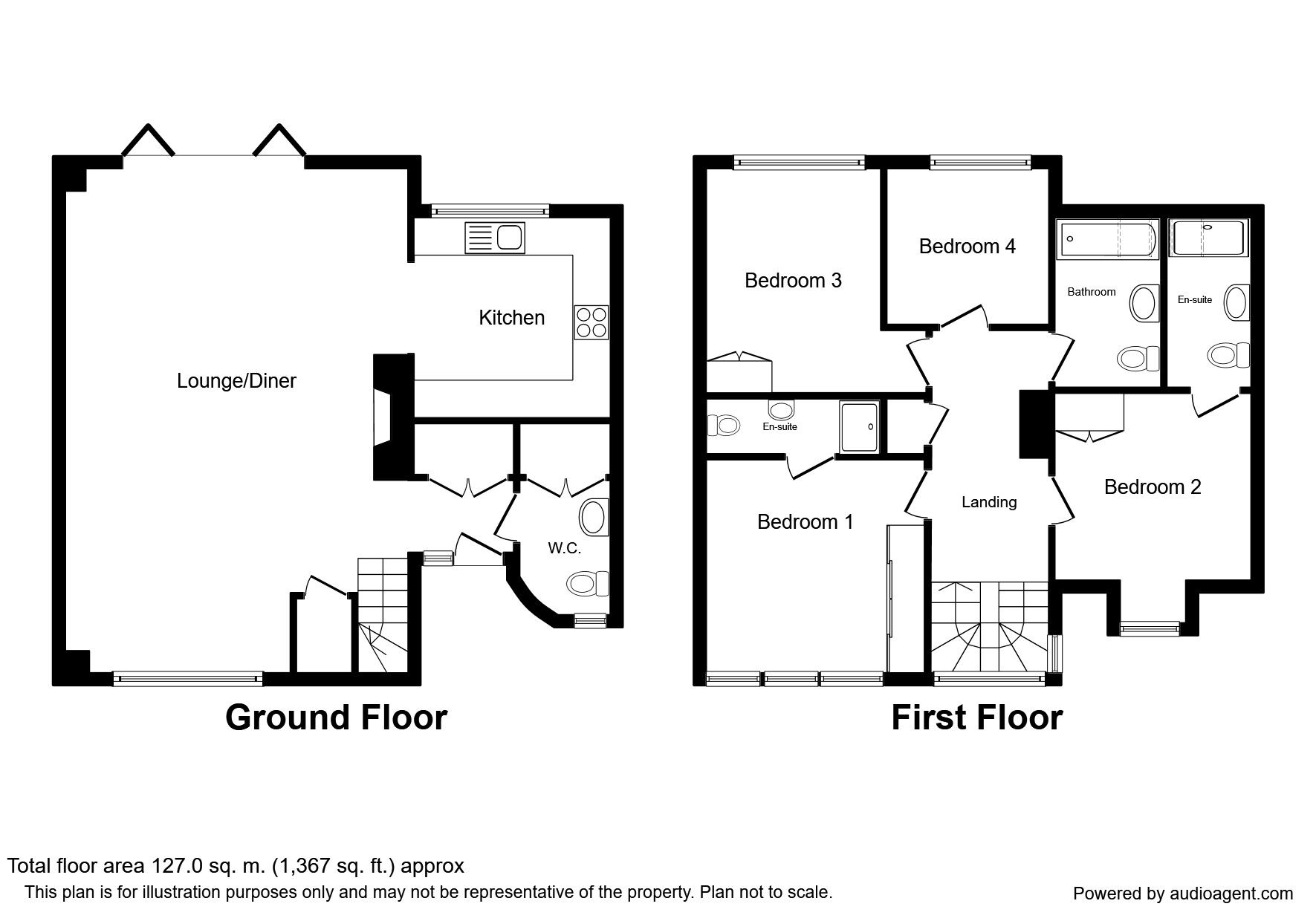 Floorplan of 4 bedroom Semi Detached House for sale, Blind Lane, Bredhurst, Kent, ME7