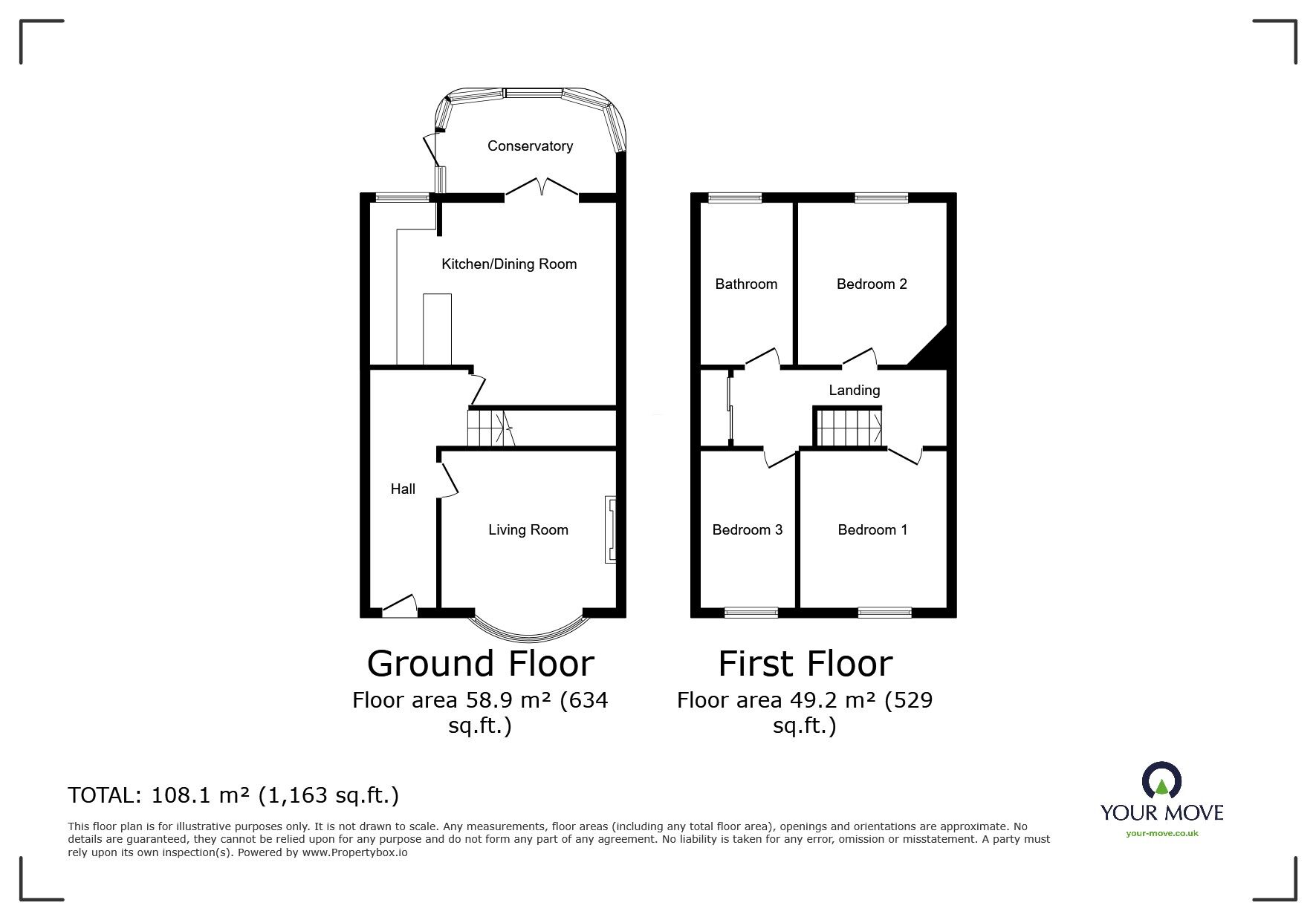 Floorplan of 3 bedroom Mid Terrace House for sale, High Dewar Road, Rainham, Kent, ME8