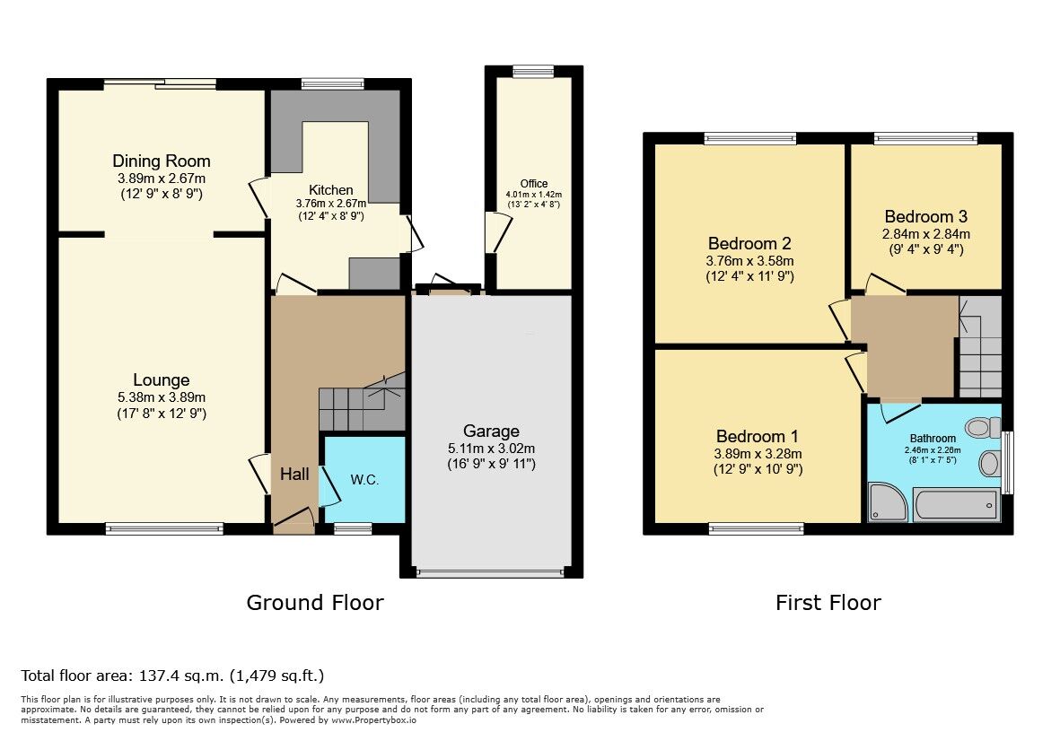 Floorplan of 3 bedroom Detached House for sale, Wallbridge Lane, Rainham, Kent, ME8